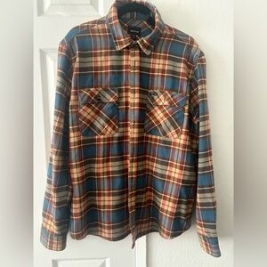 Brixton Orange and Blue Plaid Shirt